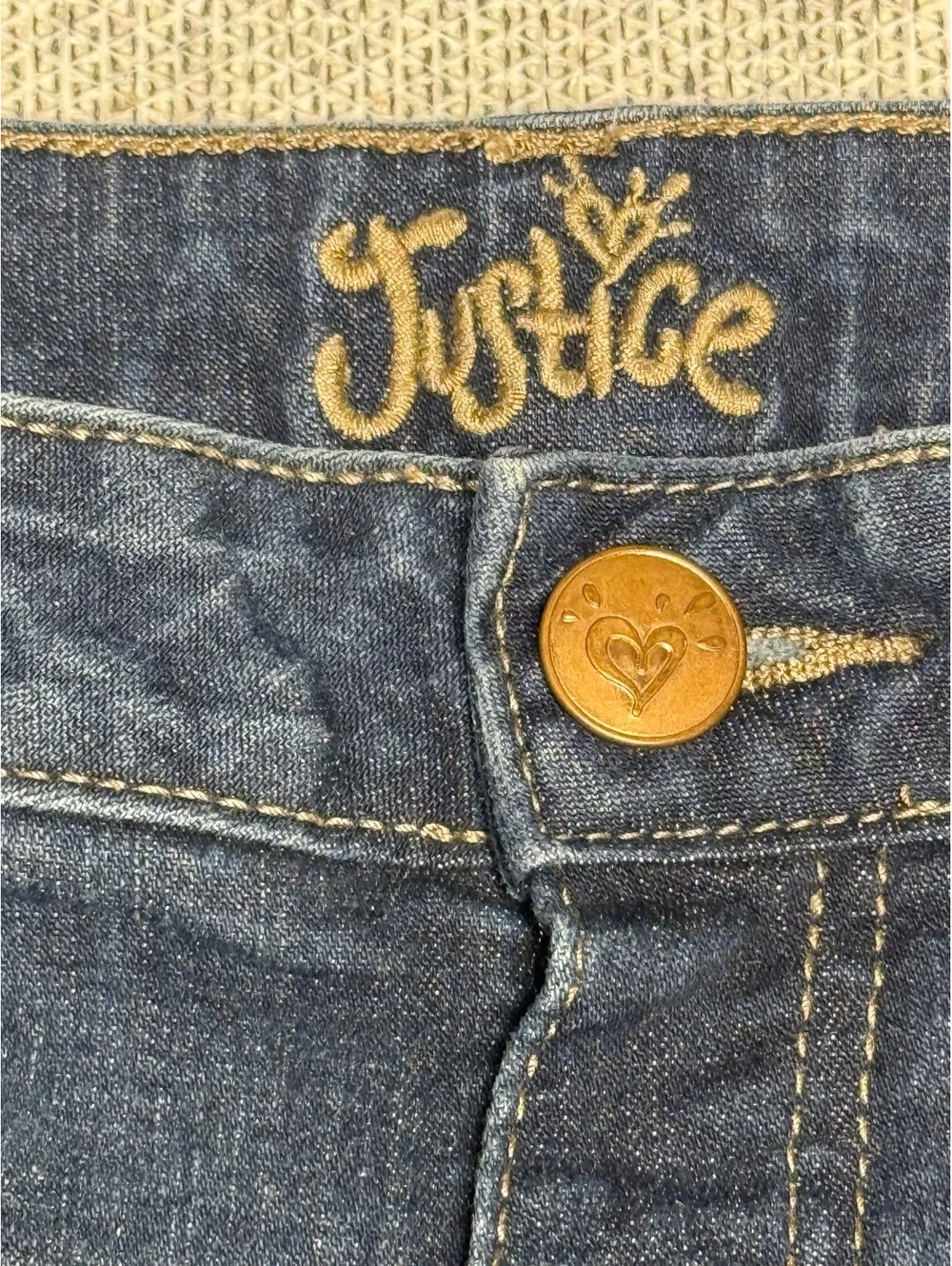 Justice Girls Dark Blue Denim Jeans Size 10 Plus